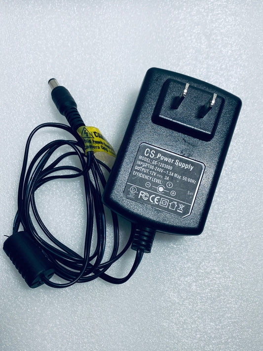 cS CS-1203000 12V 3A AC Adapter/Charger Power Supply Cord, Black - (READ)