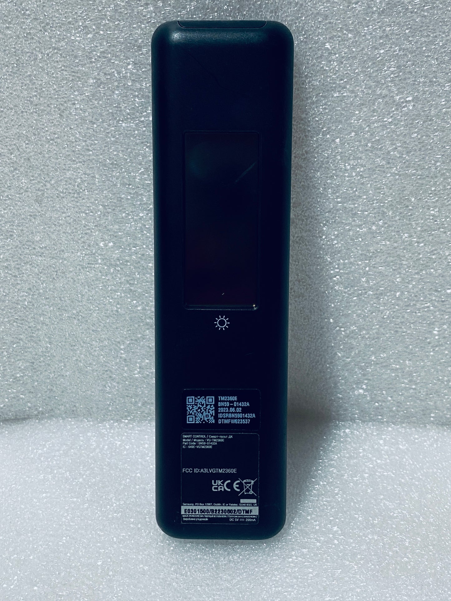 Samsung BN59-01432A Black Solar/Rechargeable TV Remote Control, TM2360E