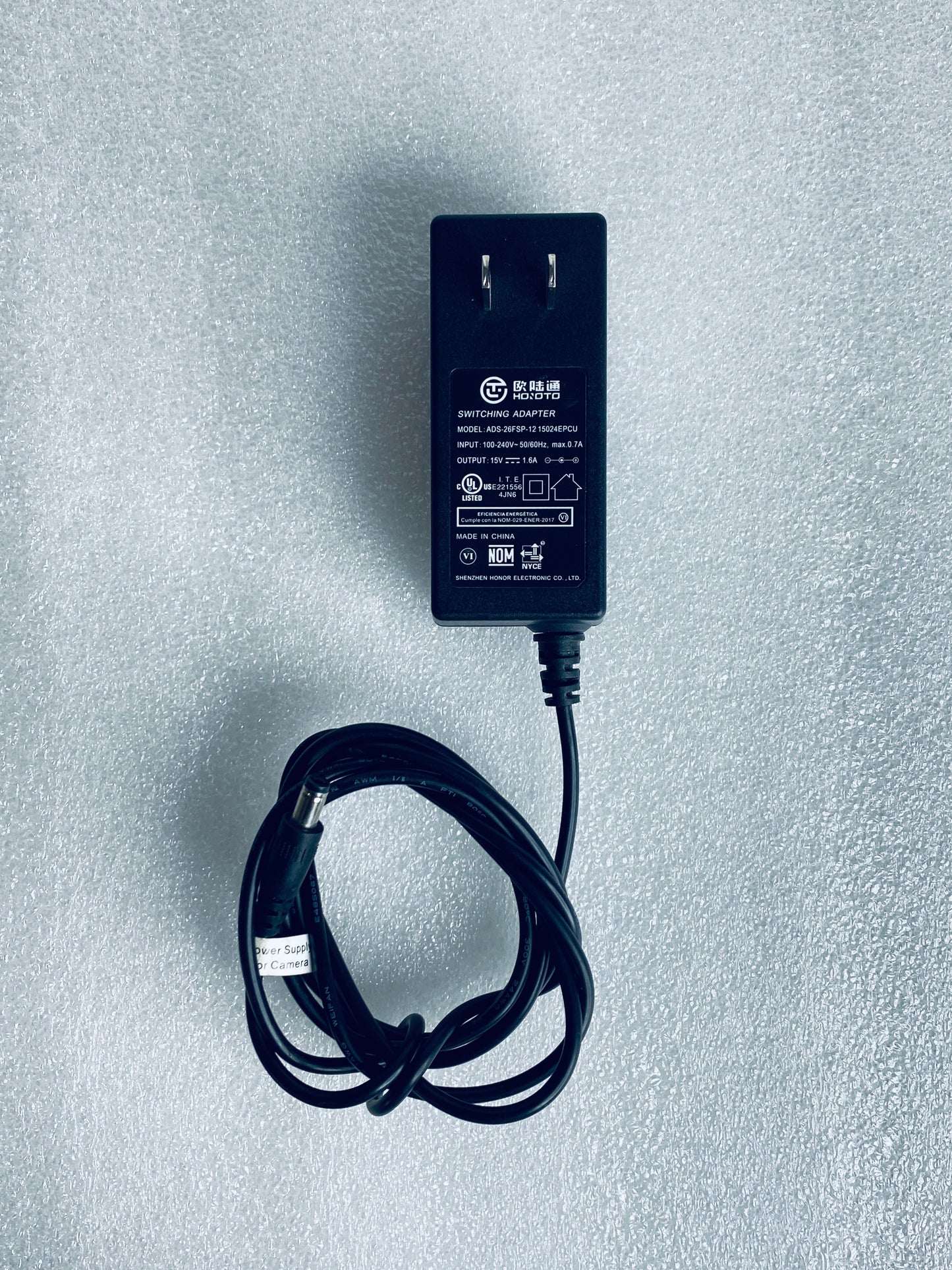 hoioto ADS-26FSP-12 15024EPCU AC/DC 15V 1.6A Switching Adapter, Black - (READ)