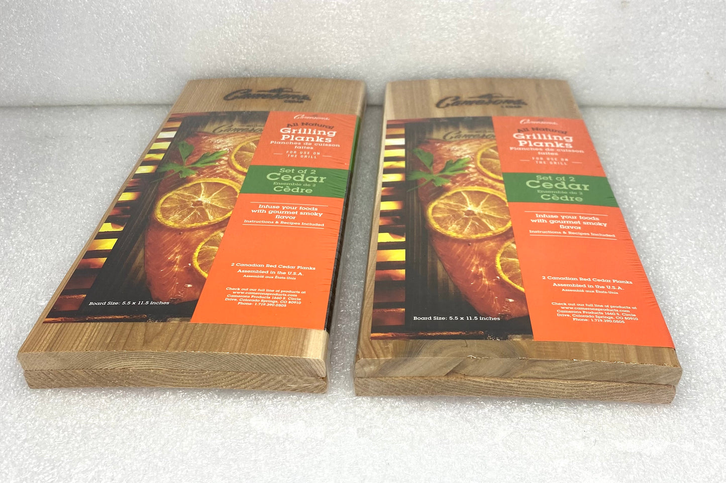 2 Sets-New Camerons All Natural Premium Grilling Cedar Planks/Wood, 5.5" x 11.5"