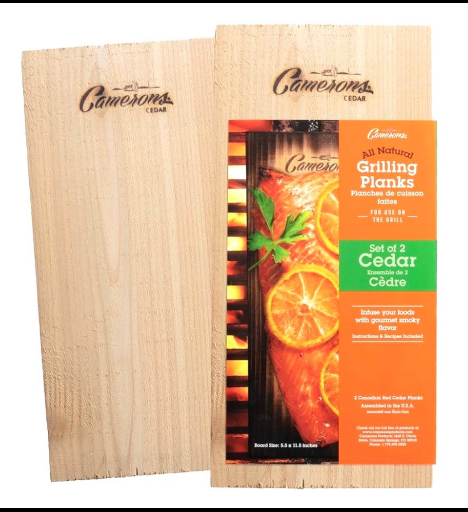 2 Sets-New Camerons All Natural Premium Grilling Cedar Planks/Wood, 5.5" x 11.5"