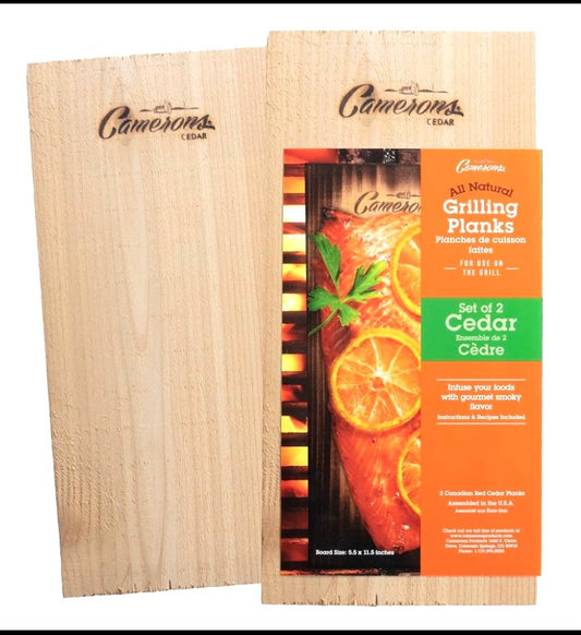 2 Sets-New Camerons All Natural Premium Grilling Cedar Planks/Wood, 5.5" x 11.5"