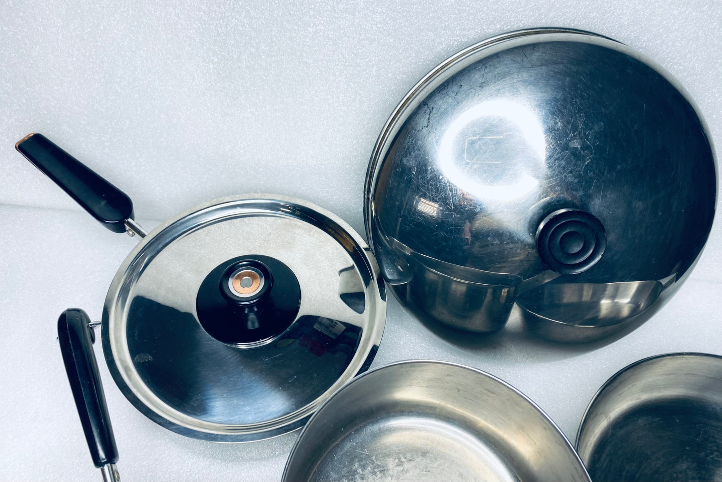 Lot Of 6 Revere Ware Kitchen Cookware Pots & Lids, Sizes As Described - (READ)