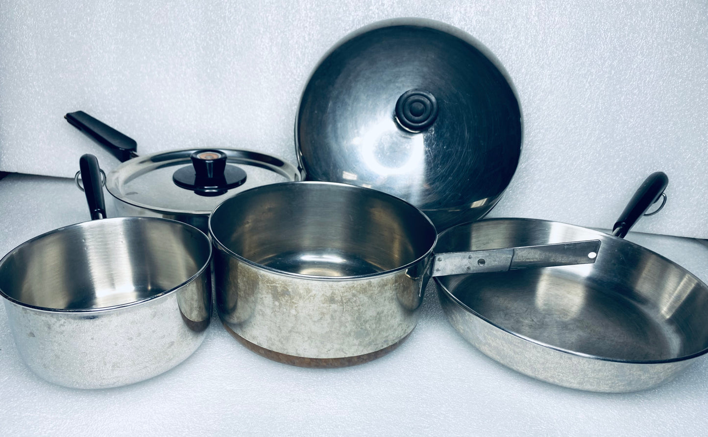 Lot Of 6 Revere Ware Kitchen Cookware Pots & Lids, Sizes As Described - (READ)