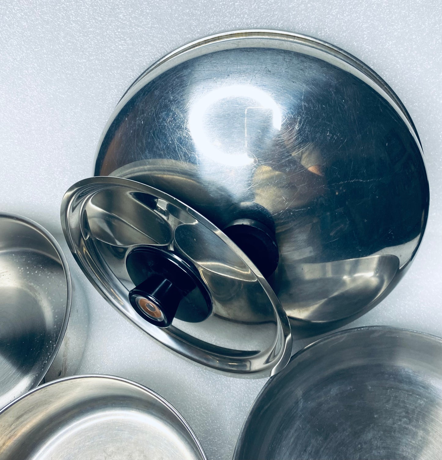 Lot Of 6 Revere Ware Kitchen Cookware Pots & Lids, Sizes As Described - (READ)