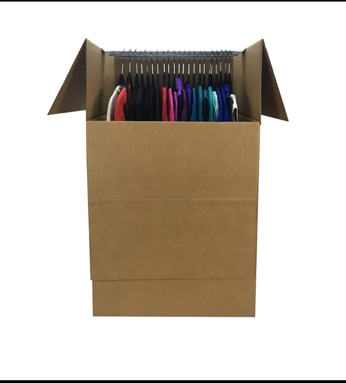 lot Of 6 - New Other Amazon Basics Wardrobe Moving Boxes W/ Bar, 24" x 24" x 40"