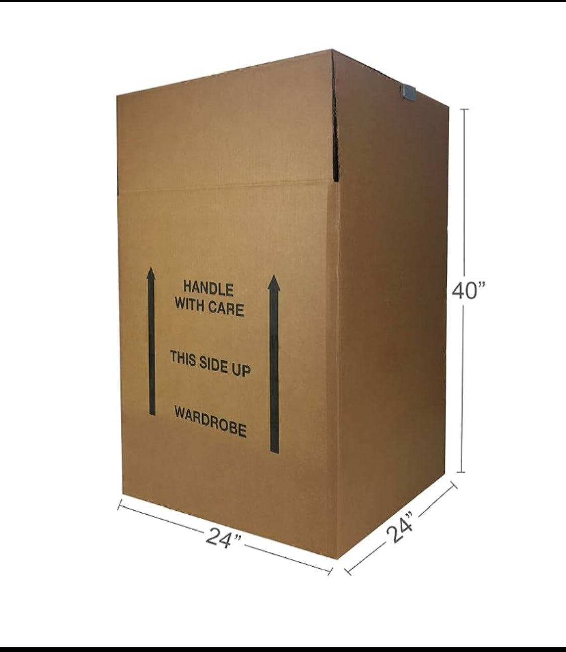 lot Of 6 - New Other Amazon Basics Wardrobe Moving Boxes W/ Bar, 24" x 24" x 40"