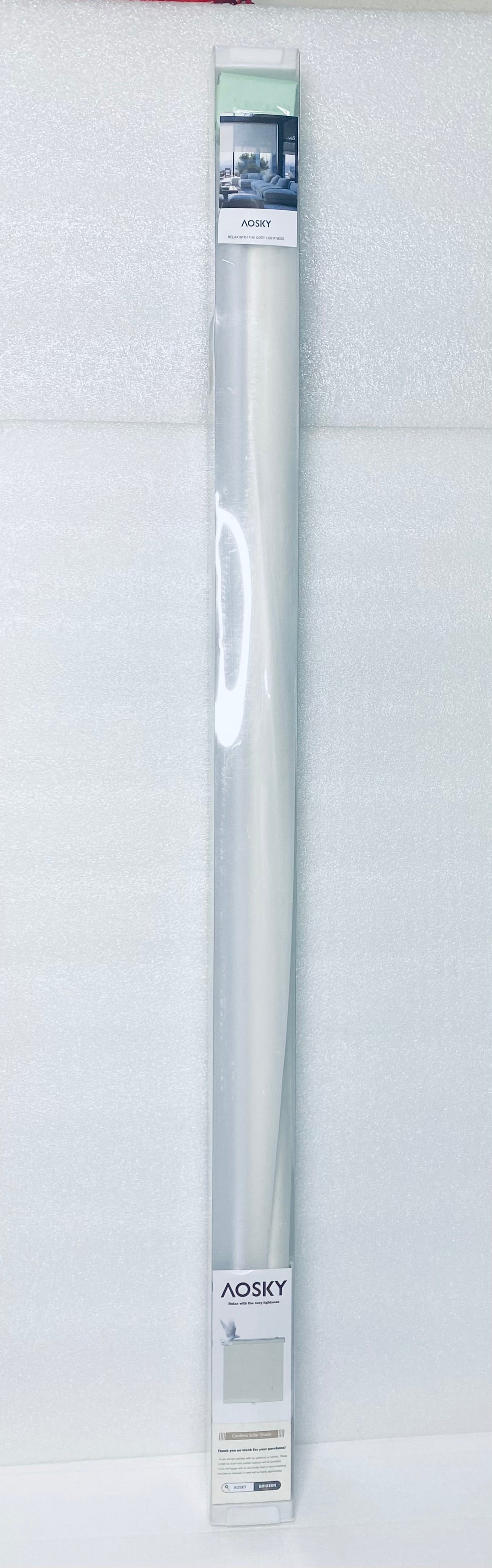 new Other - Aosky Cordless Solar Thermal Insulated Shade, 44" W x 72" H - White