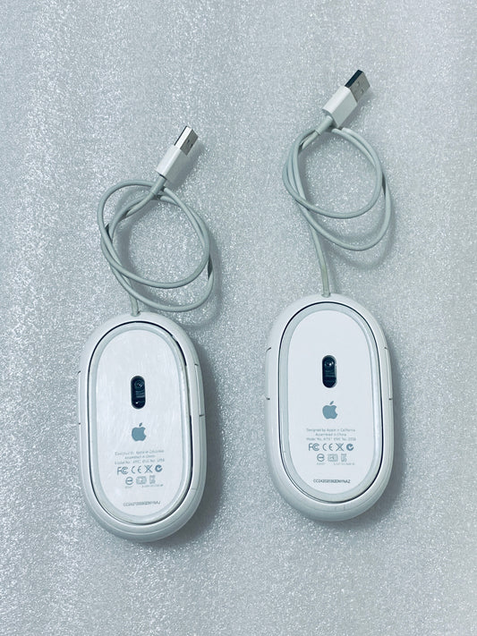 lot Of 2 - Apple White USB Wired Mighty/Optical Mouse, A1152 - (READ)