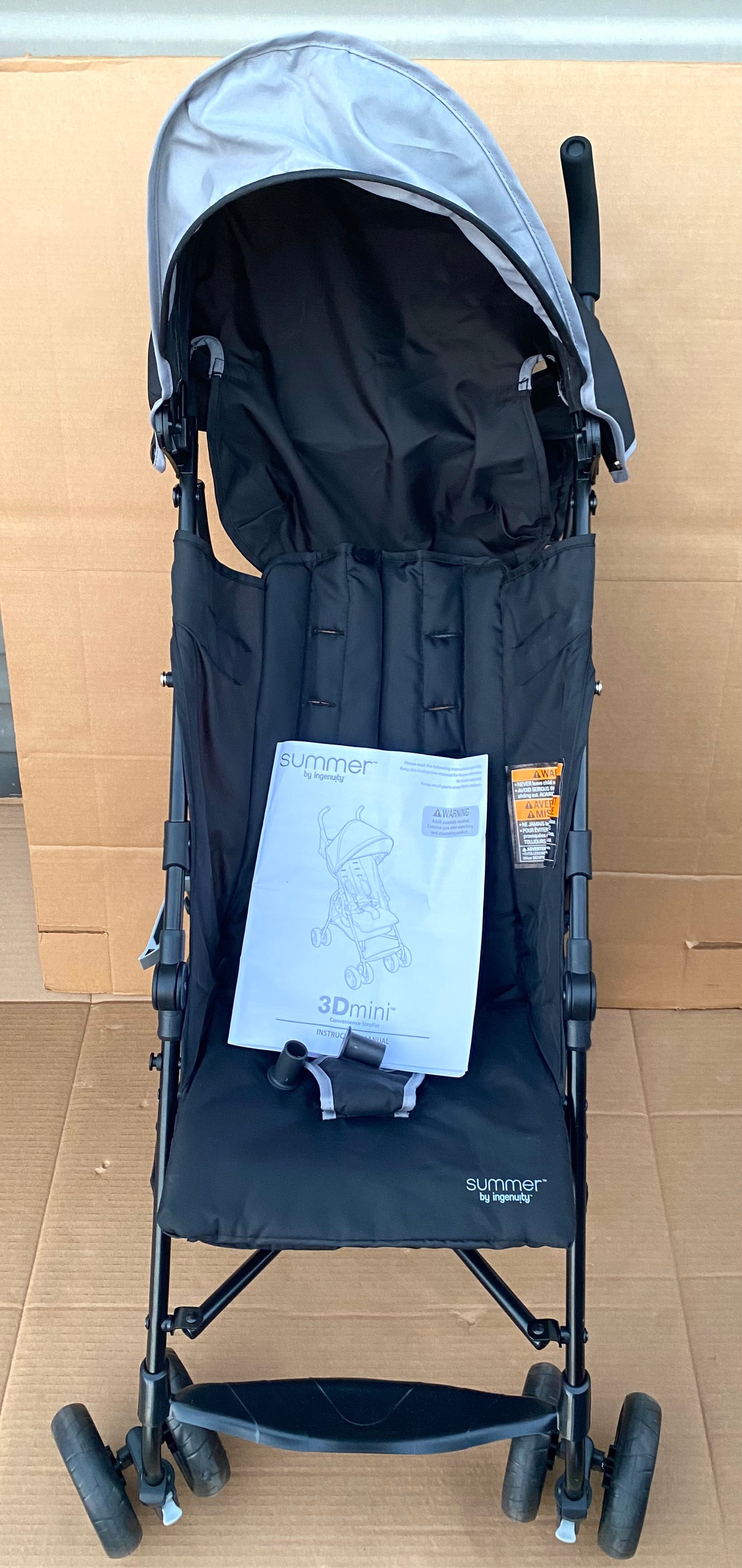 summer By Ingenuity 3D Mini Convenience Stroller, 44" Tall, 32873, Gray - (READ)