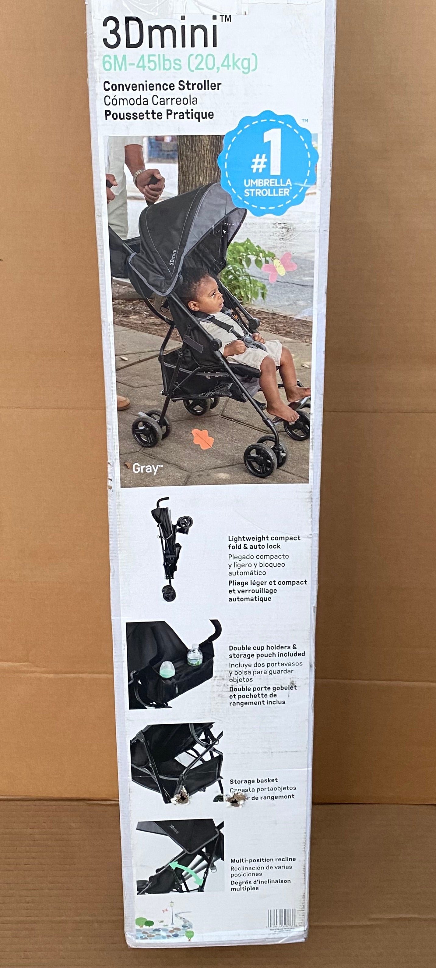 summer By Ingenuity 3D Mini Convenience Stroller, 44" Tall, 32873, Gray - (READ)