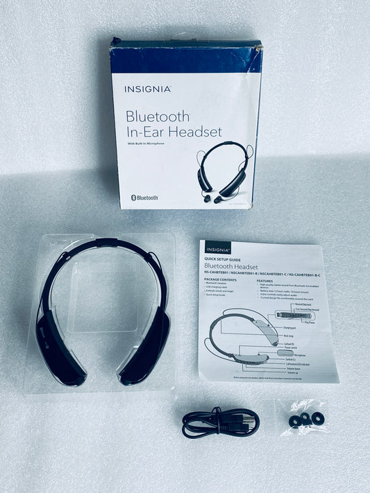 Insignia Wireless Bluetooth In-Ear Headset With Microphone, NS-CAHBTEB01-B