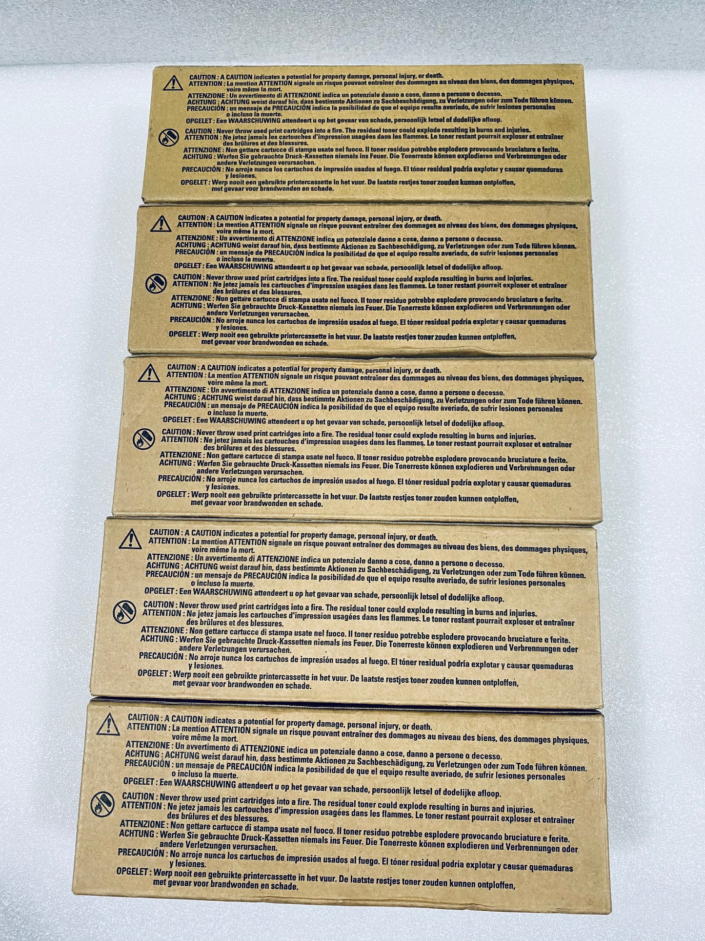 lot Of 5 New-Dell 1320c 2,000 Page Toner, (1) Black, (1) Cyan & (3) Yellow-READ