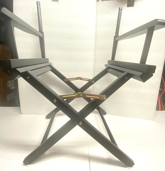 New Open Box - 18" Casual Home Director's Chair, Black Canvas & Wood Frame