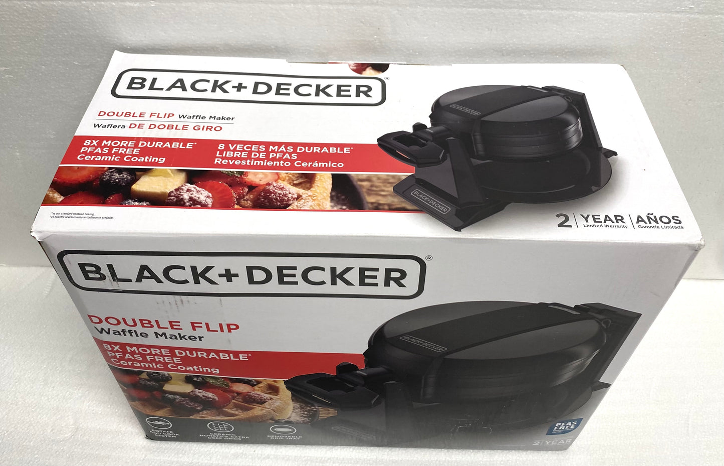 New Other - Black+Decker Black Double Flip Waffle Maker, WMD200B