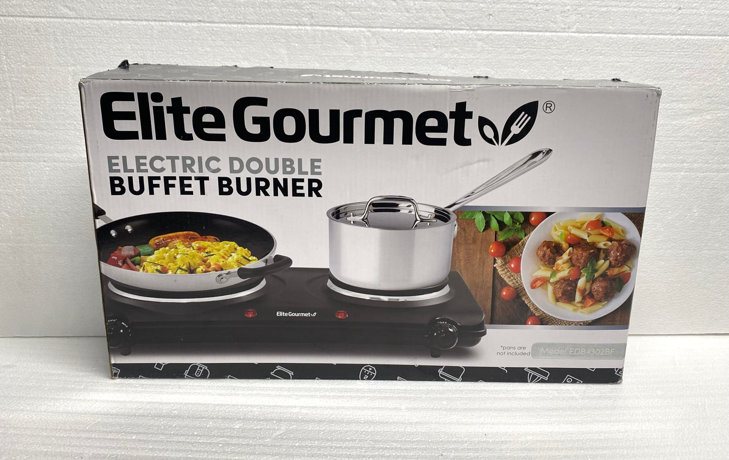 new Other - Elite Gourmet Countertop Double Cast Iron Burner, 1500 Watts, Black