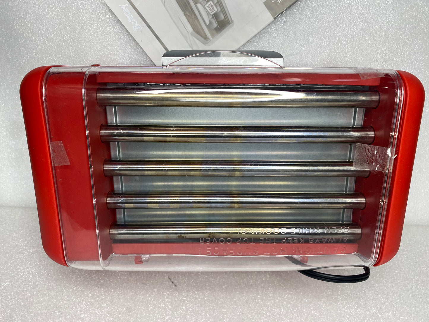 oscar Mayer Hot Dog Roller & Bun Warmer, 15" x 9" x 8", 0MHDRT08RD, Red - (READ)