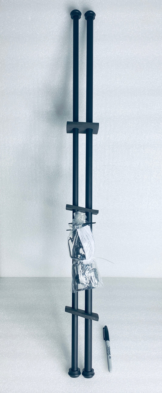 #95 - New Other - 36"-72" Matte Black Curtain Rods - (AS SHOWN)