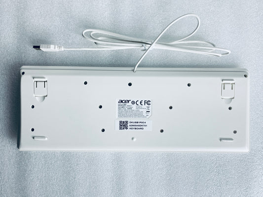 acer White Slim USB Wired Keyboard KB69211 & Mouse - (READ)