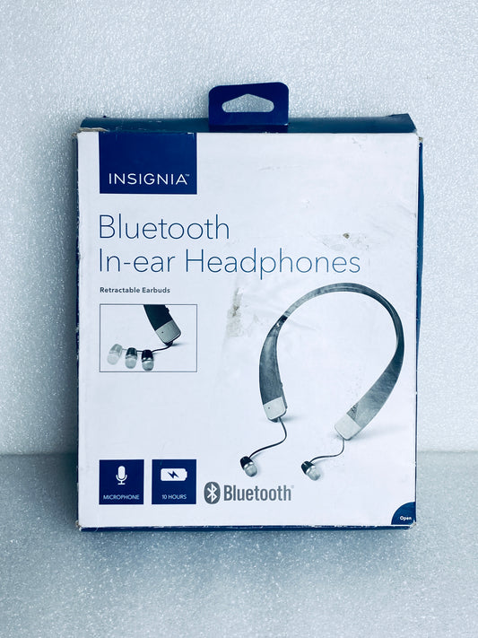 insignia Wireless Bluetooth In-Ear Headset W/Microphone, NS-CAHBTEB02 - (READ)