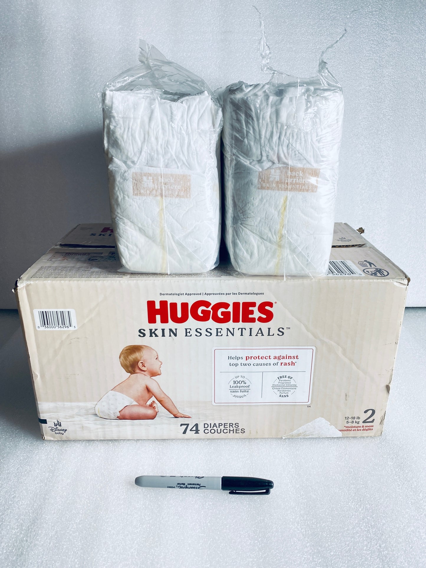 #119 - New Other - Huggies Skin Essentials Size 2 12-18lb. Diapers - (AS SHOWN) - (READ)