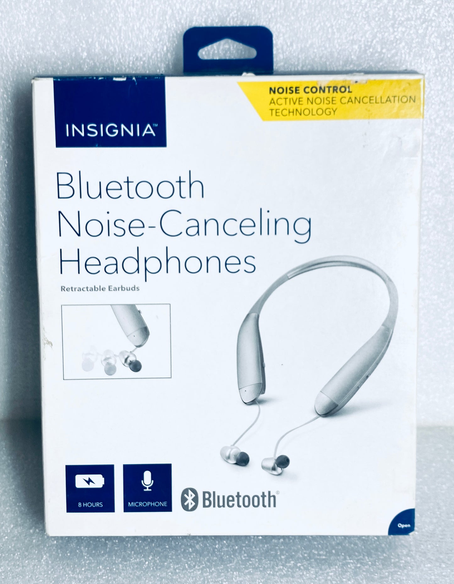 Insignia Bluetooth Noise-Canceling Wireless In-Ear Silver Headset NS-CAHBTEBNC-S