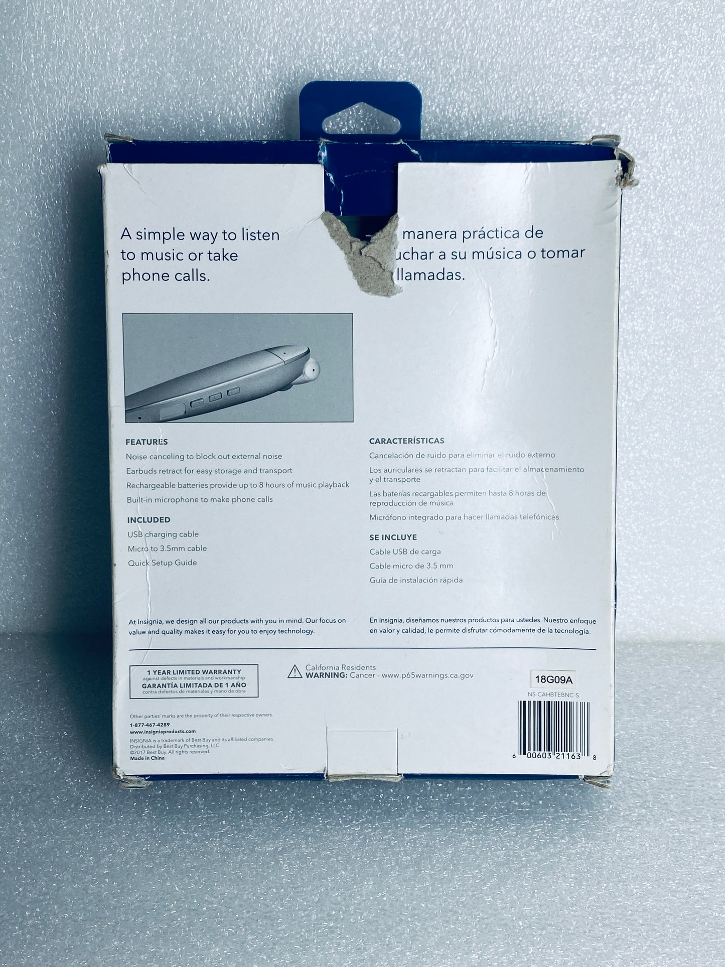 Insignia Bluetooth Noise-Canceling Wireless In-Ear Silver Headset NS-CAHBTEBNC-S