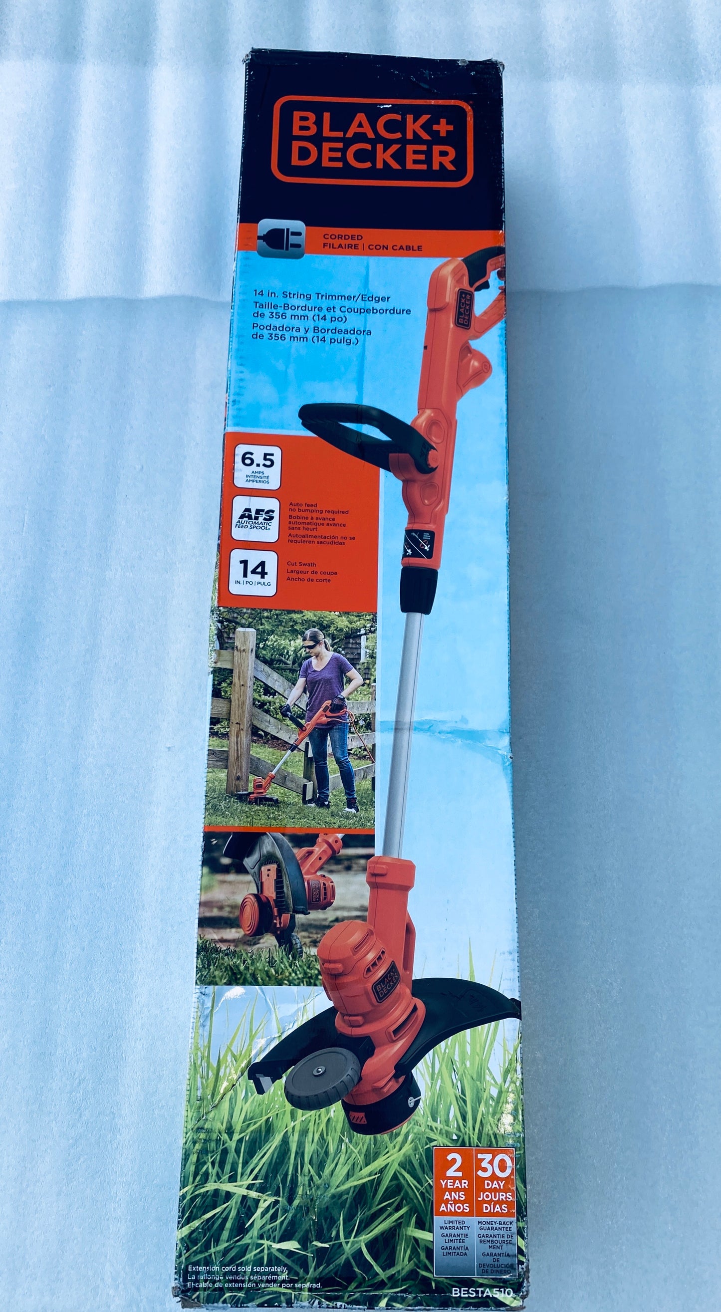 New Other - BLACK+DECKER 14” String Trimmer W/ Auto Feed, 6.5-Amp, BESTA510