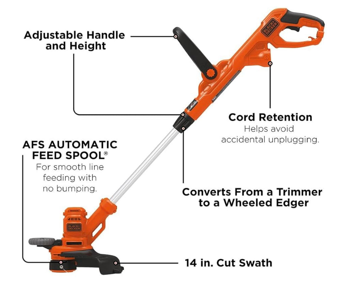New Other - BLACK+DECKER 14” String Trimmer W/ Auto Feed, 6.5-Amp, BESTA510