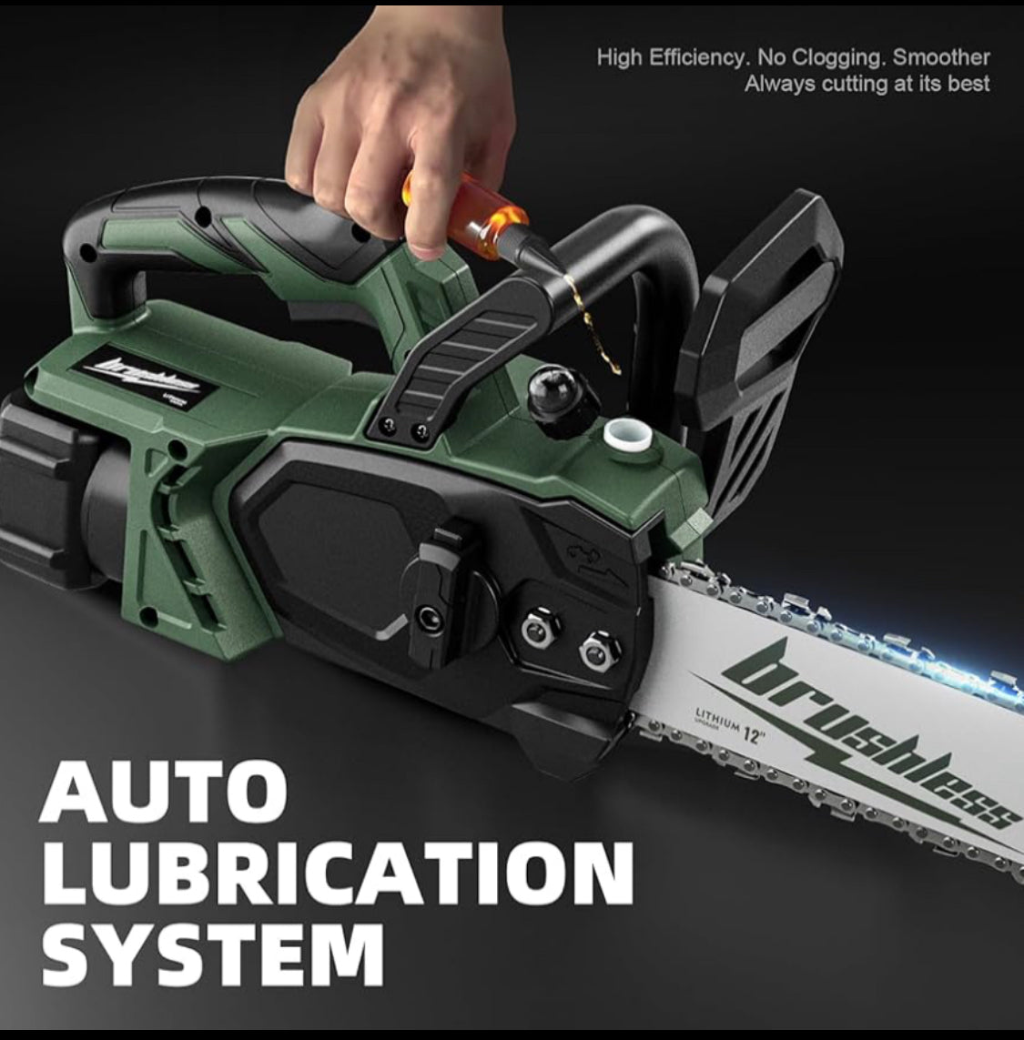 New Open Box - SharkLogger 20V 12" Cordless Chainsaw W/ (2) Batteries & Charger