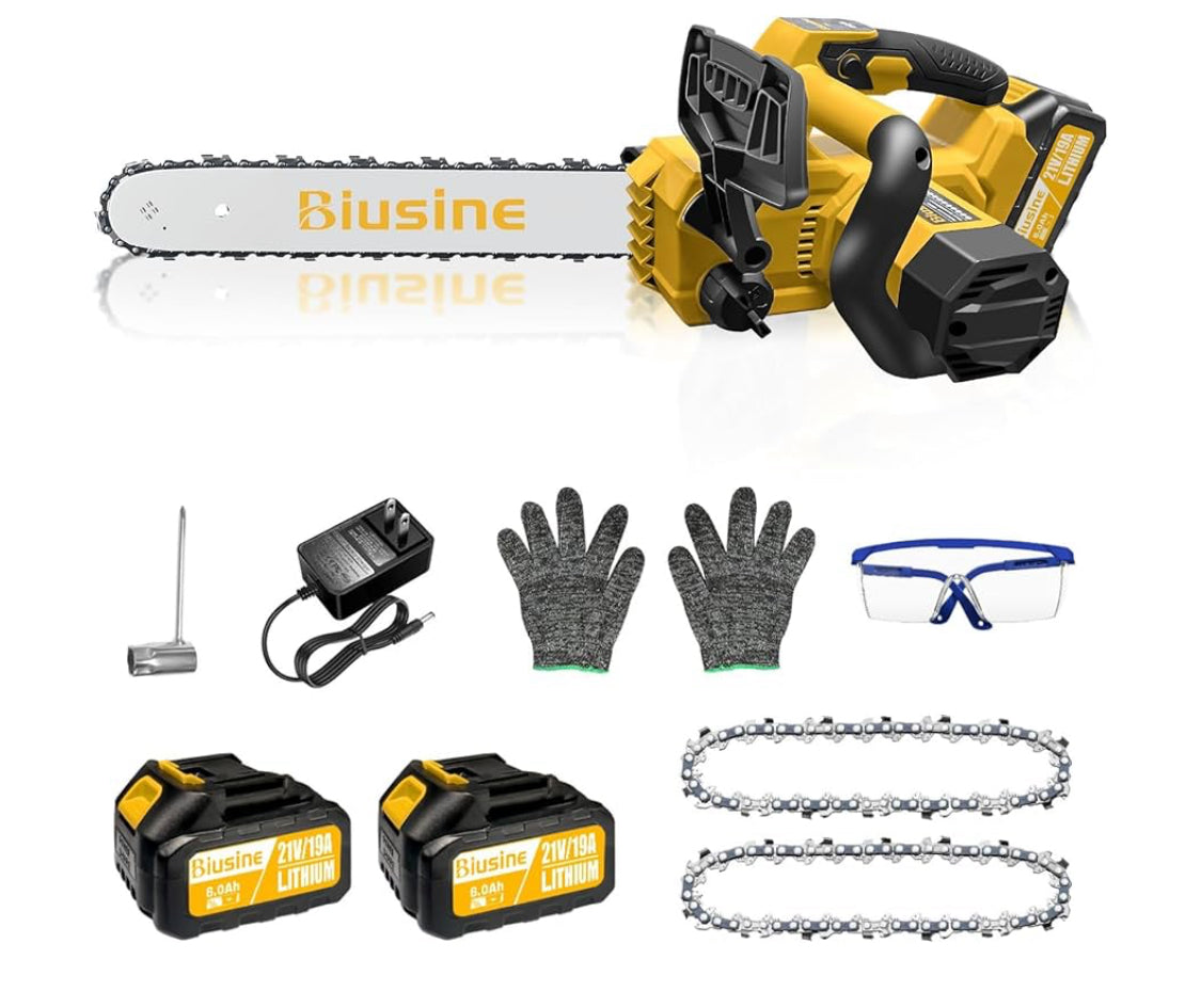 New Other - Biusine 14” Cordless Chainsaw With (2) 21V Batteries & Charger