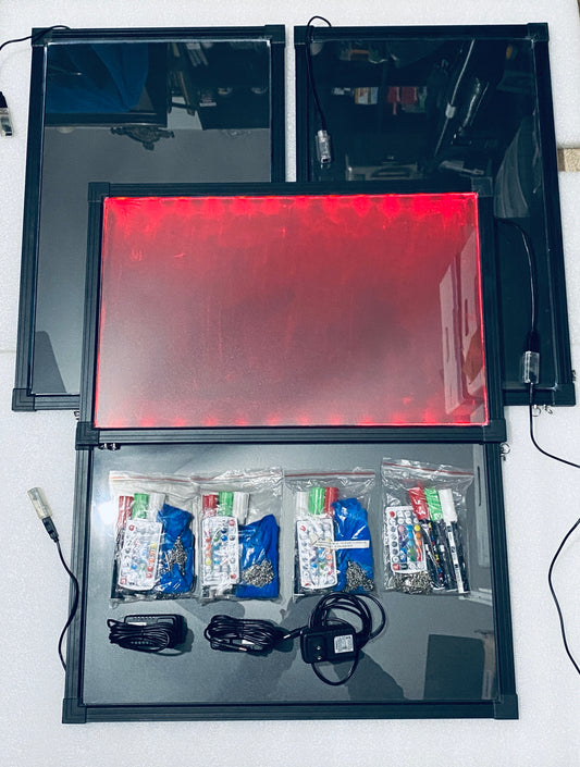 Lot Of 4 - Everbilt 16” x 24” Write On LED Message Board With Remote, Black