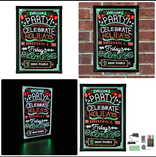 Lot Of 4 - Everbilt 16” x 24” Write On LED Message Board With Remote, Black