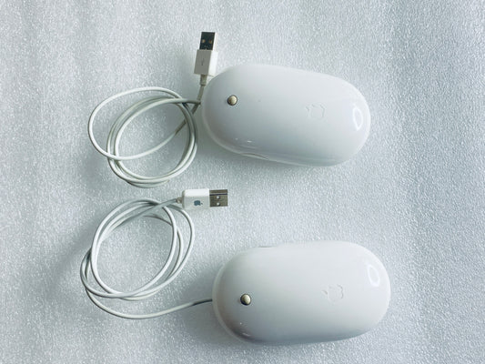 lot Of 2 - Apple White Wired USB Mighty/Optical Mouse, A1152