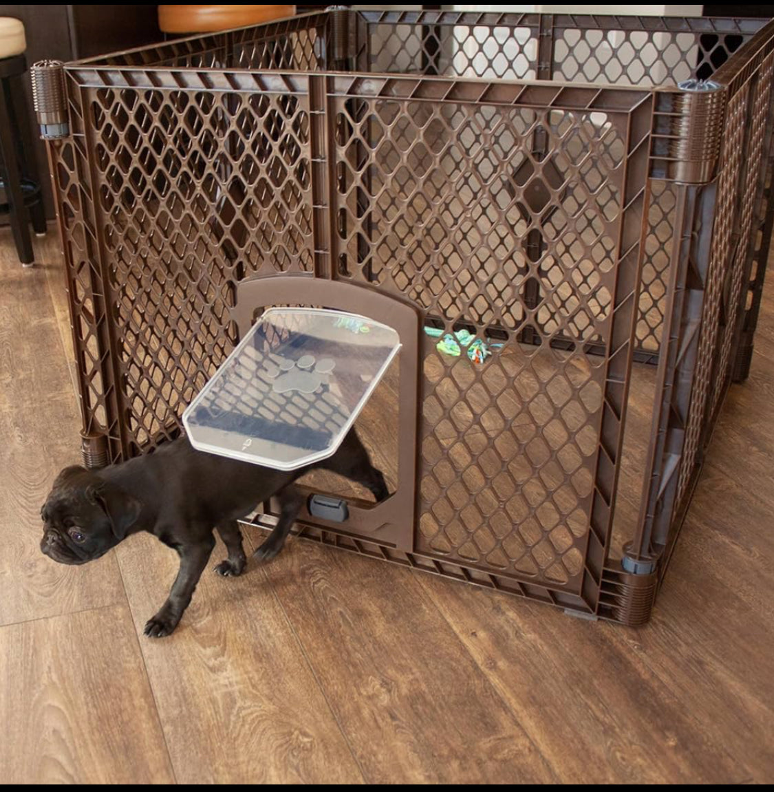 new Other - MyPet Petyard Passage 4 Panel In/Outdoor Folding Dog Playpen, Brown
