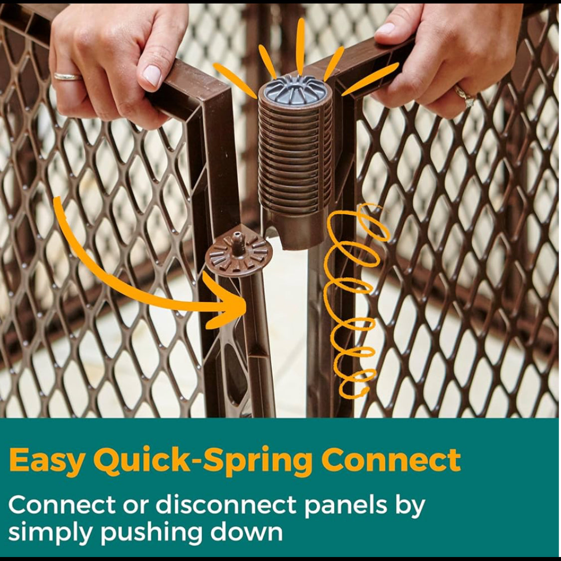 new Other - MyPet Petyard Passage 4 Panel In/Outdoor Folding Dog Playpen, Brown