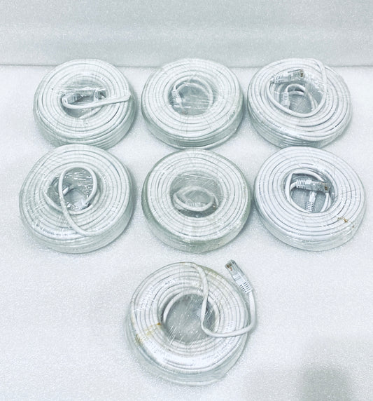 lot Of 7 Open Box - Approx. 60 Ft POE IP Ethernet Cables For Security Cameras