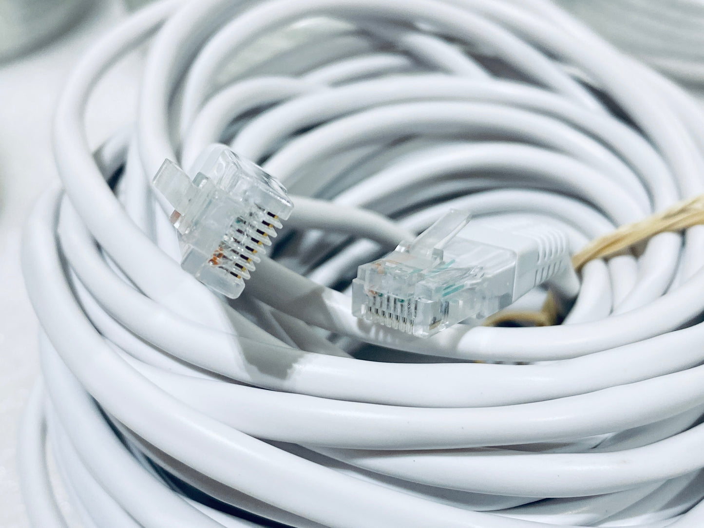 lot Of 7 Open Box - Approx. 60 Ft POE IP Ethernet Cables For Security Cameras