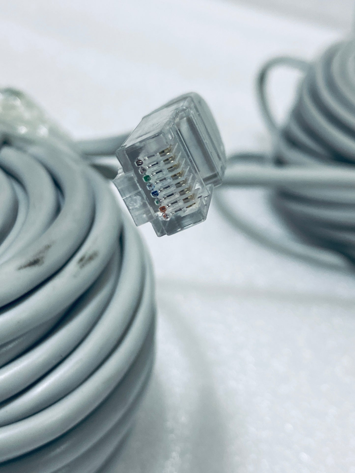 lot Of 6 - Approx. 55 Ft POE IP Ethernet Cables For Security Cameras, Gray