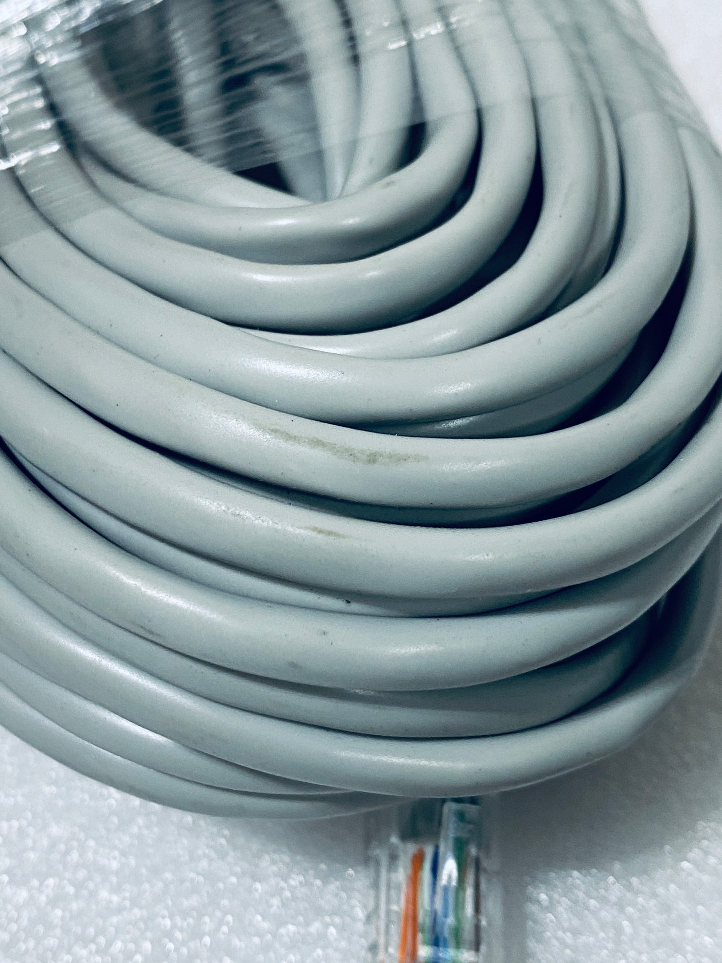 lot Of 6 - Approx. 55 Ft POE IP Ethernet Cables For Security Cameras, Gray