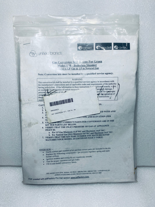 new - Groen Gas Conversion Kit, SSB-5G