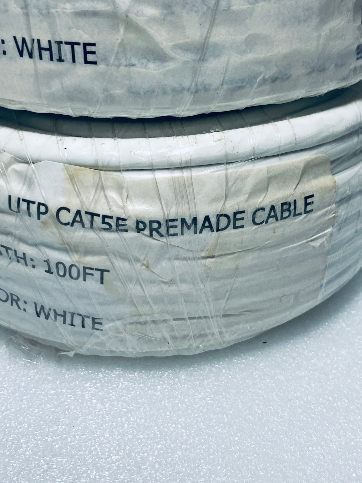 lot Of 3 - CAT5e Ethernet (POE) Network Cables 30m (100ft), White