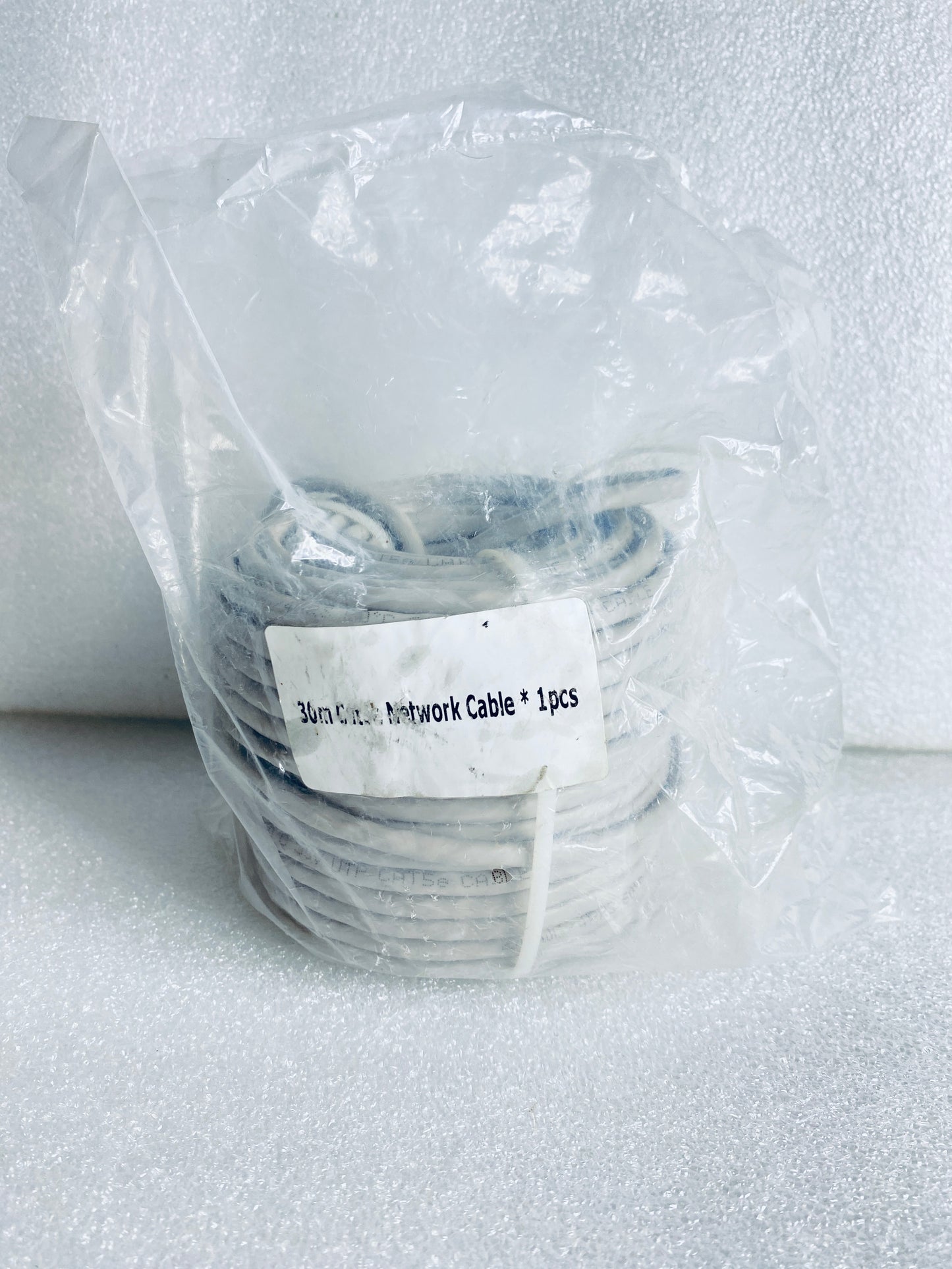 lot Of 2 - Ethernet (POE) Gray Network Cables 30m (100ft) & (2) Free Cables