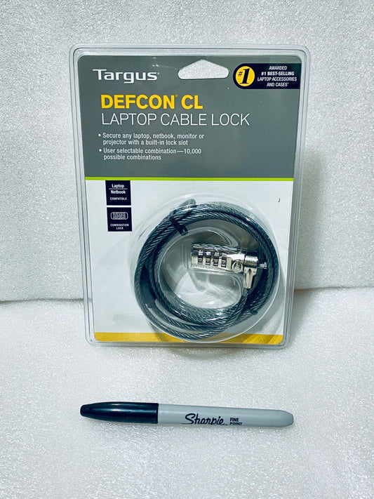 #141 - New - TARGUS Defcon CL 6.5' Laptop Combination Cable Lock, PA410U - (AS SHOWN)