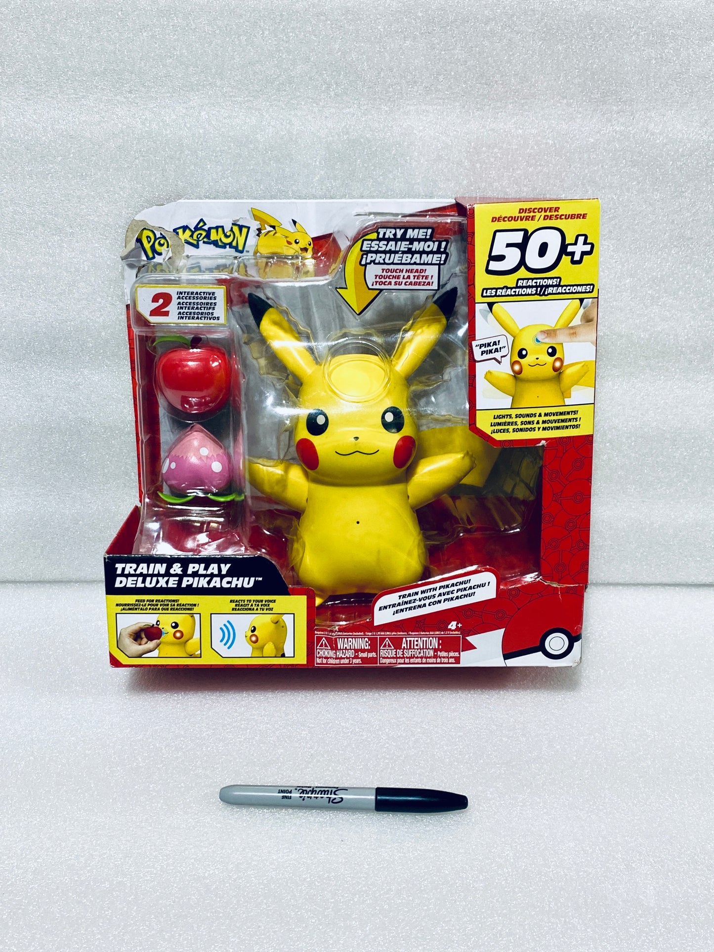 #146 - New Other - Pokémon Train & Play Deluxe Pikachu With 2 Interactive Accessories & 50+ Reactions - (AS SHOWN) - (READ)