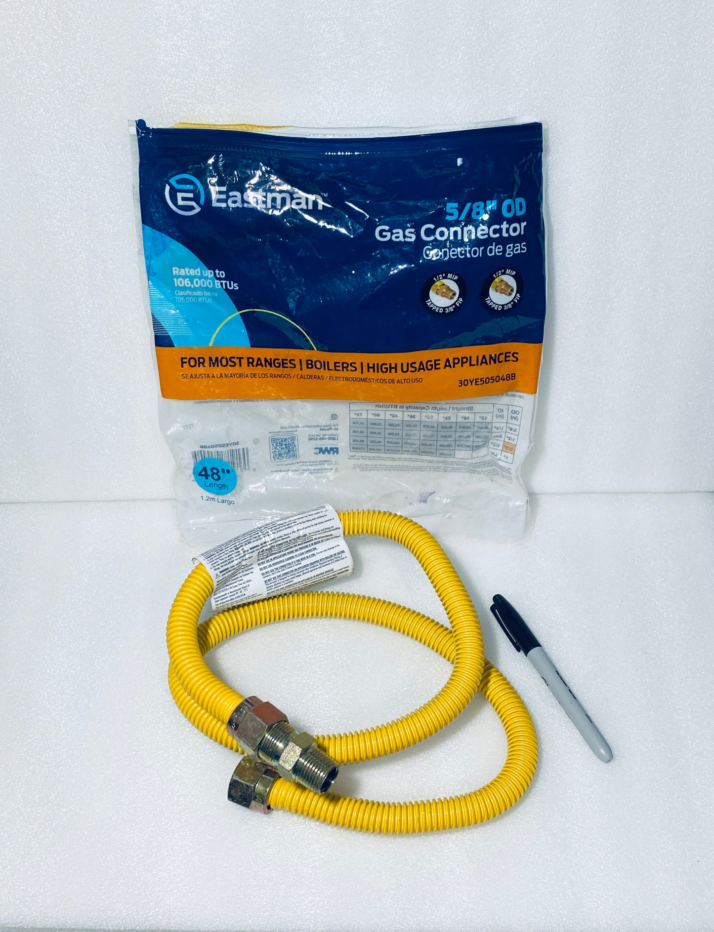 #147 - New Other - Eastman 5/8" OD 48" L Gas Connector - (AS SHOWN)