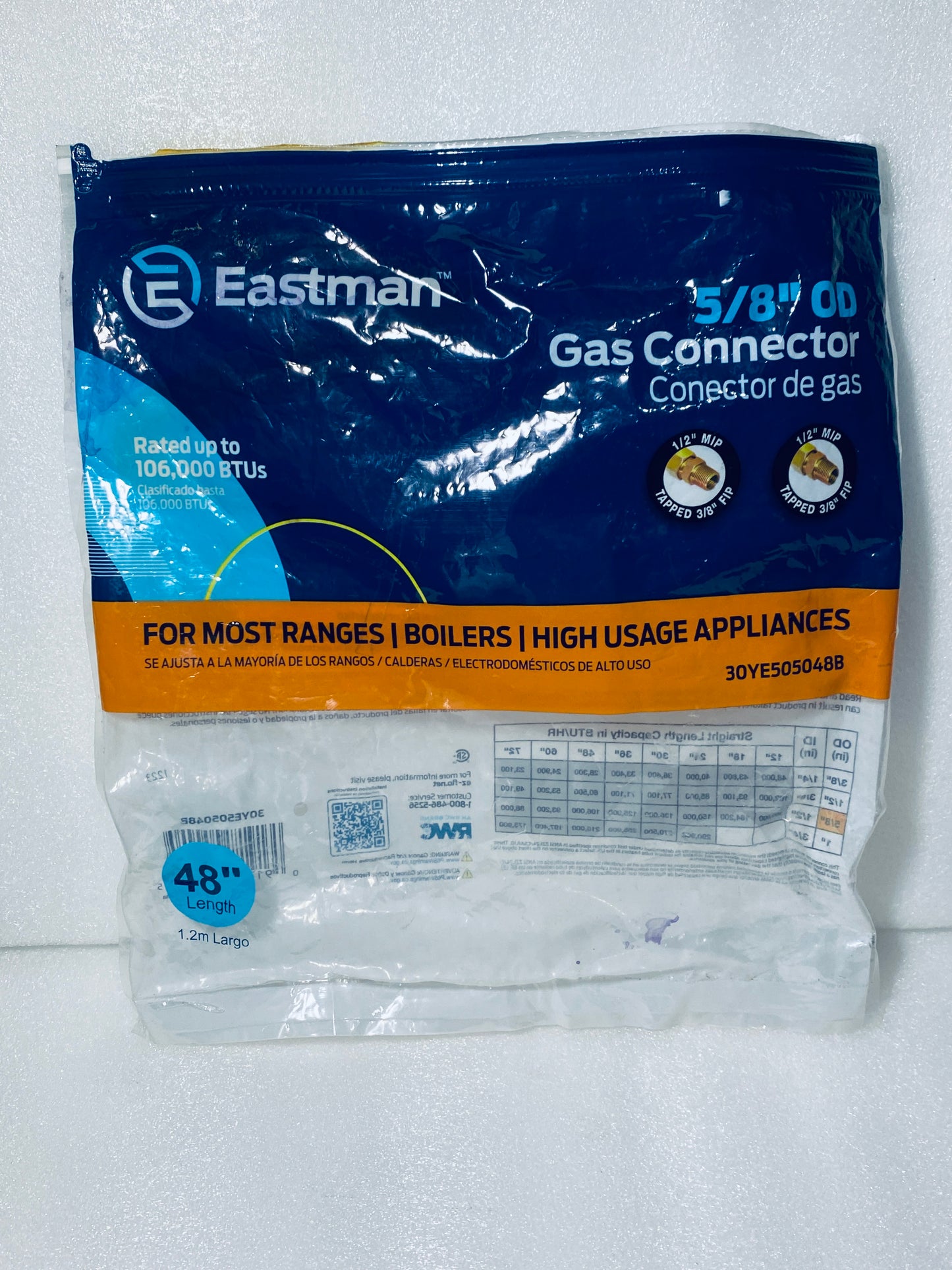 #147 - New Other - Eastman 5/8" OD 48" L Gas Connector - (AS SHOWN)