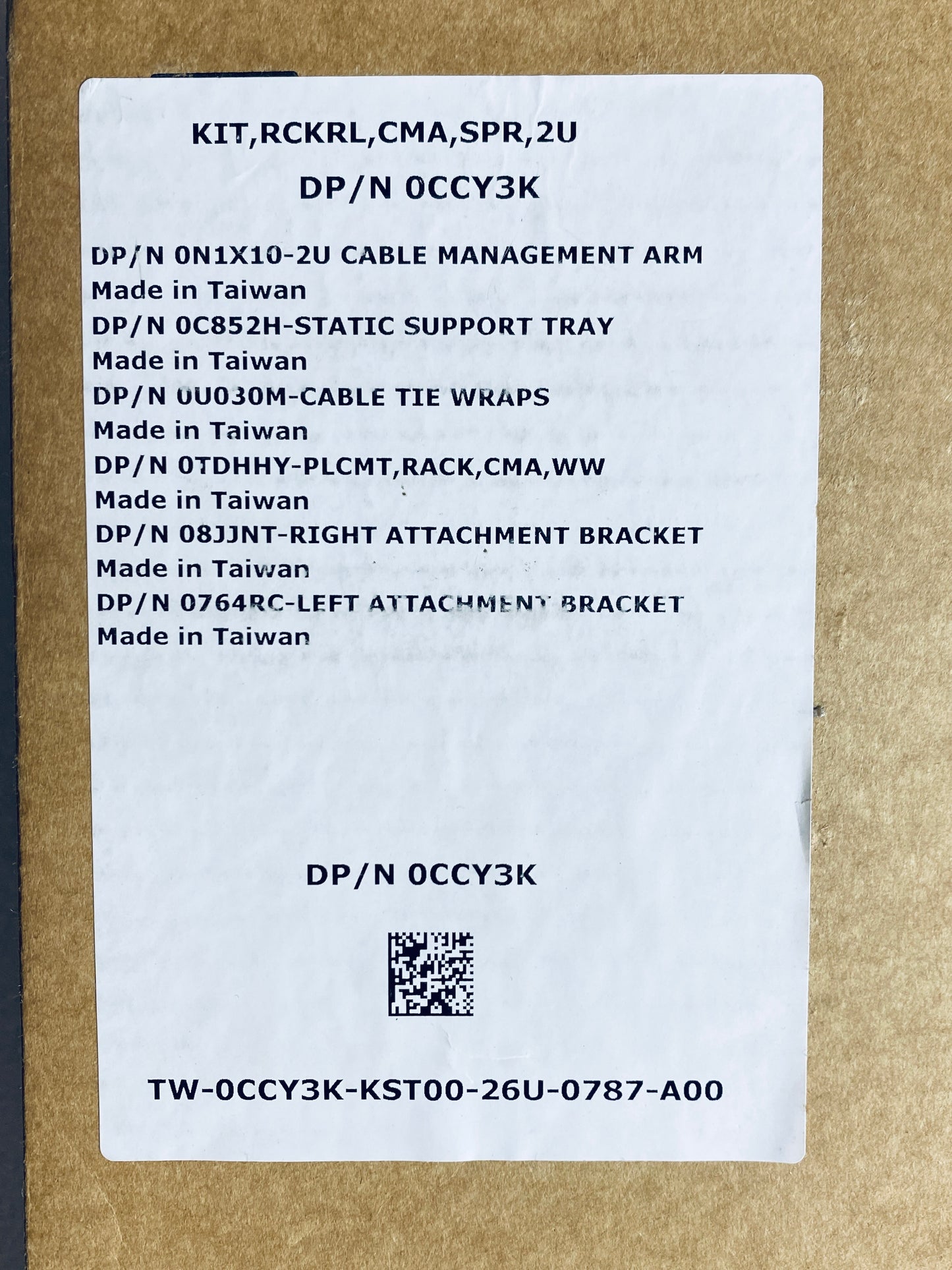 lot Of 2 New Open Box - Dell 0CCY3K Cable Management Kit For Poweredge