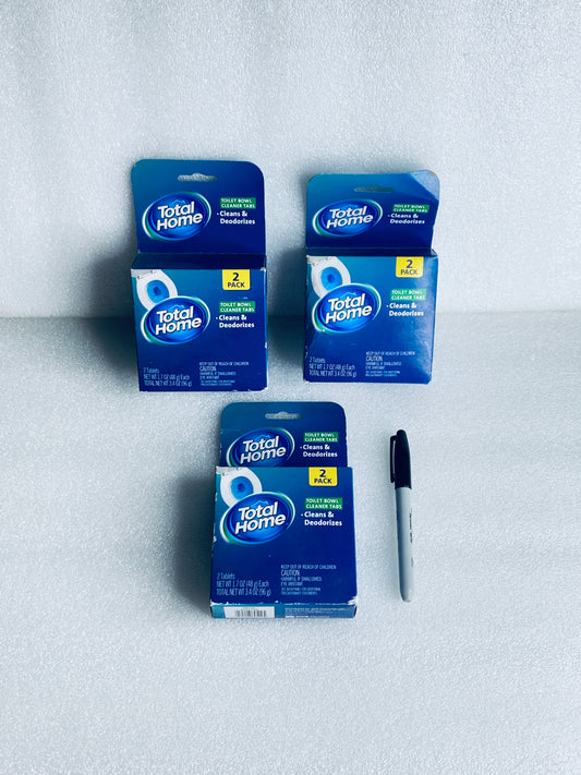 #157 - Lot Of 3 New Other - Total Home Toilet Bowl Cleaner Tabs, (2) Pack Each - (AS SHOWN)