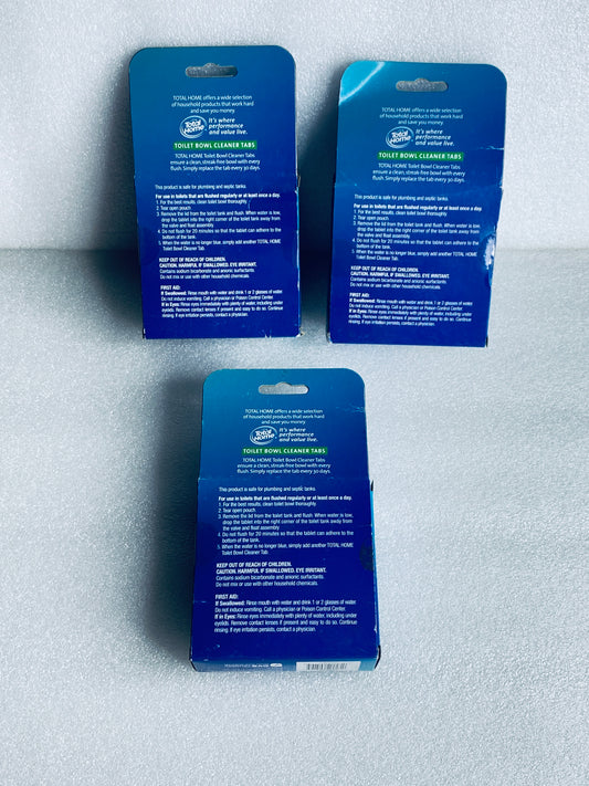#157 - Lot Of 3 New Other - Total Home Toilet Bowl Cleaner Tabs, (2) Pack Each - (AS SHOWN)